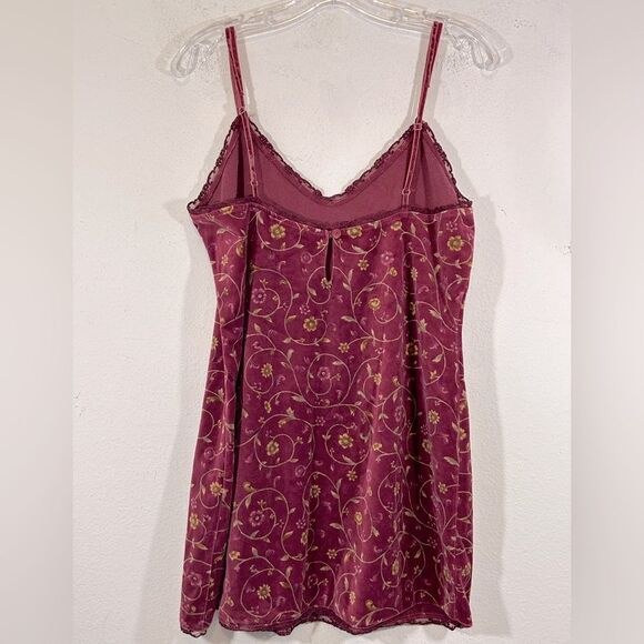 Victorias SECRET COUNTRY LADIES pj DRESS medium burgandy BABYDOLL floral mini - Picture 8 of 14